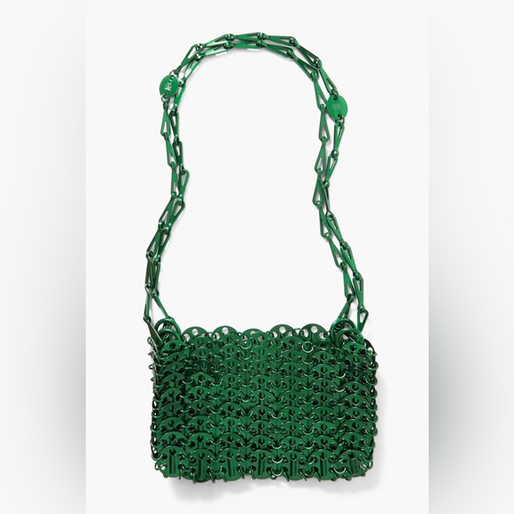 Paco Rabanne 1969 Nano chainmail shoulder bag Dark Green - Picture 1 of 8